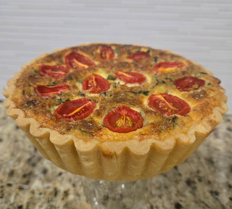 Basil & Tomato Quiche - VEGETARIAN- Small- 6" x 1.5"